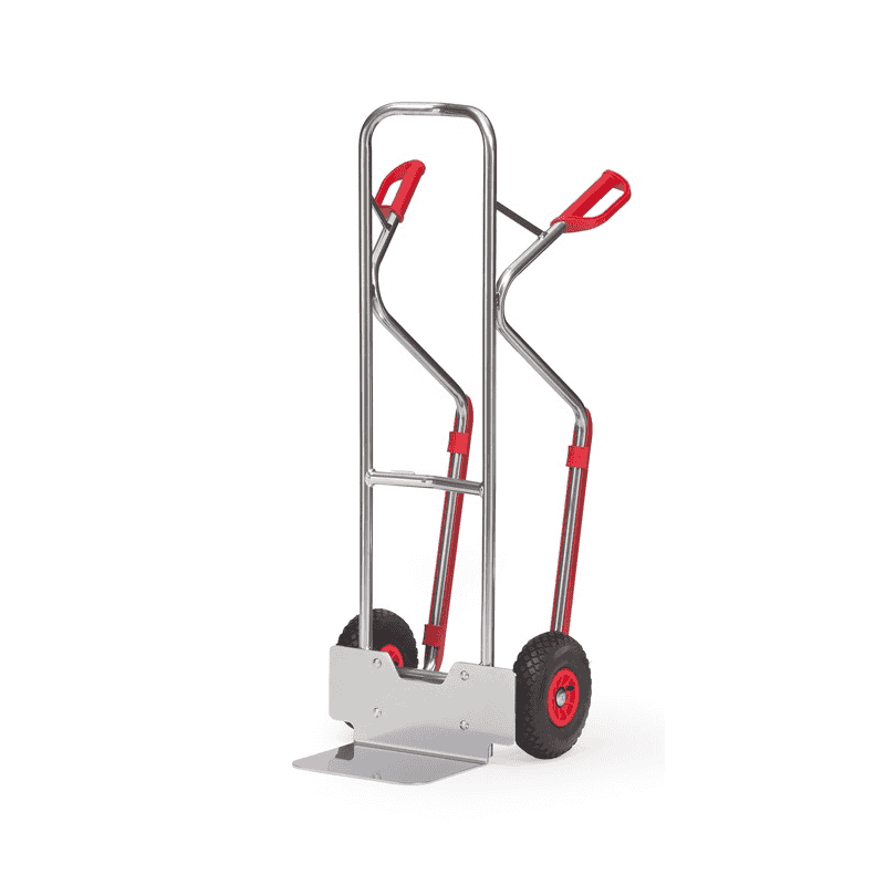 Fetra Diable en aluminium avec patins en plastique, godet standard, capacité de charge 200 kg