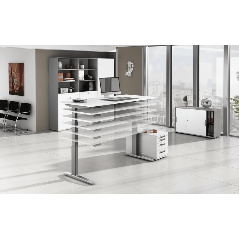 Ergonomischer Stehtisch Lausanne mit Memory-Schalter, elektrisch höhenverstellbar, in diversen Ausführungen