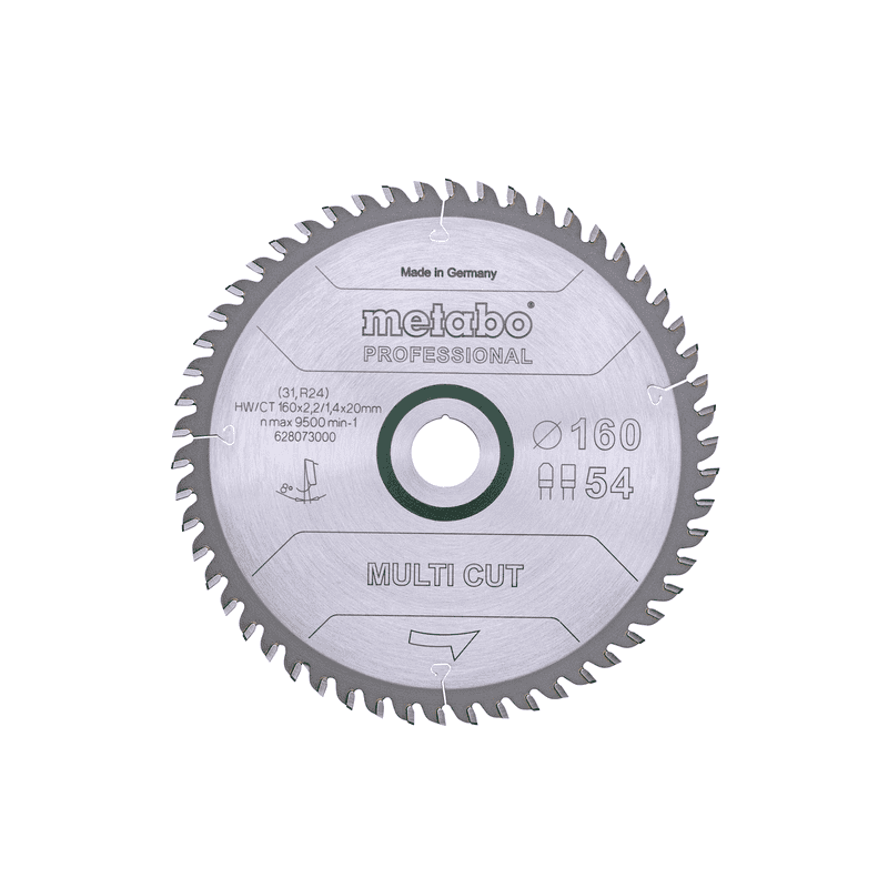 Metabo Kreissägeblatt "Multi Cut Wood - Professional" 165 x 20 mm, Z54, FZ / TZ, 5°