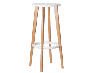 Tabouret de bar Paperflow Meet, bois, blanc, lot de 2 pièces