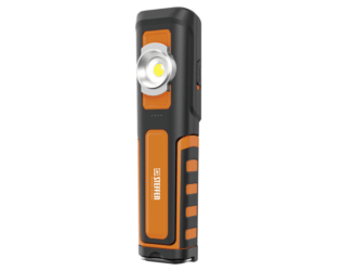 Steffen LED Akku-Arbeitsleuchte 6 W, 600 + 100 lm, 5700 K, 240° drehbar, IP65, schwarz/orange