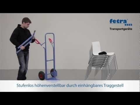 Fetra Diable pour chaises Cadre porteur à accrochage variable, , RAL 5007, capacité de charge 300 kg