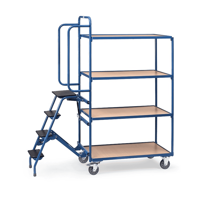 Fetra Kommissionierwagen Gross mit 3 oder 4 Ladeflächen, 1322 x 611 x 1880 mm, Tragkraft 250 kg