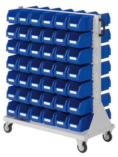 Bedrunka+Hirth Rollwagen mit 84 Sichlagerkästen, BxTxH 1000 x 500 x 1230 mm