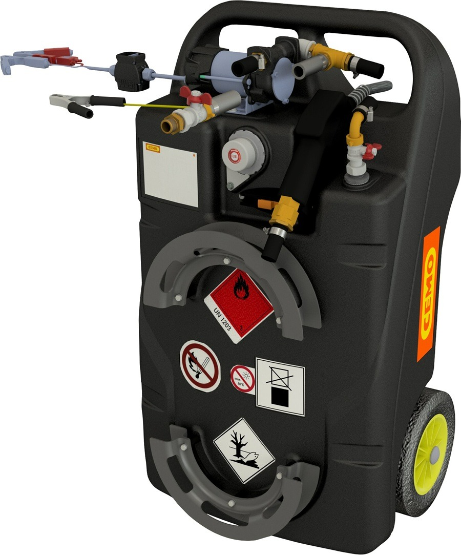 CEMO Chariot d'aspiration et de stockage pour essence avec pompe électrique, capacité 100 litres
