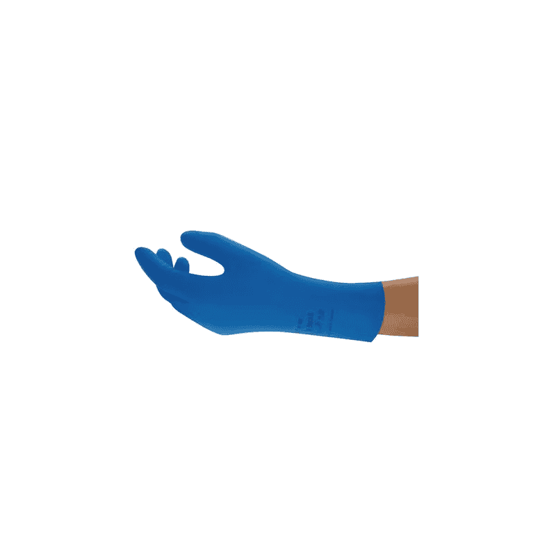 Gants de protection contre les produits chimiques Ansell AlphaTec® 87-195, latex naturel, bleu