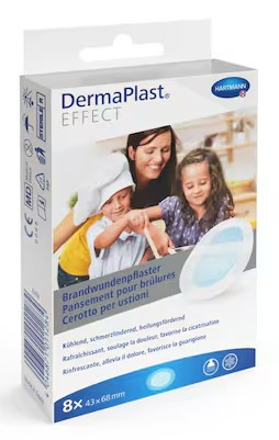 Pansements pour brûlures DermaPlast Hydro, 68 x 43 mm, boîte de 8 pièces