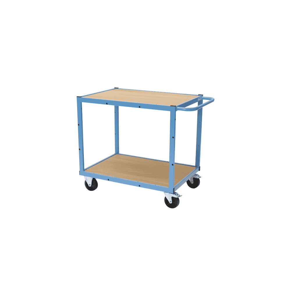 Bedrunka+Hirth Chariot de transport avec 2 x tablettes en bois, capacité de charge 300 kg, 900 x 620 x 860 mm