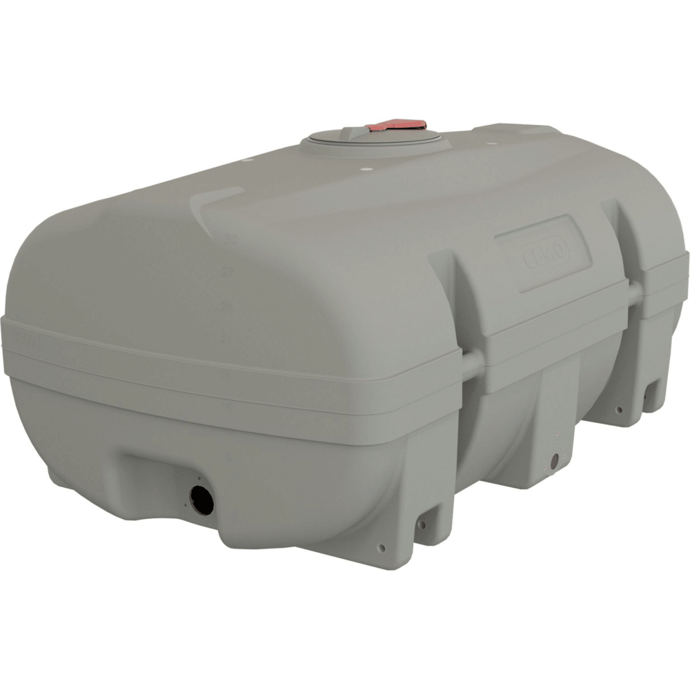 CEMO Fût en PE de forme valise, gris, de 600 à 3000 litres, sans cloison anti-ballottement