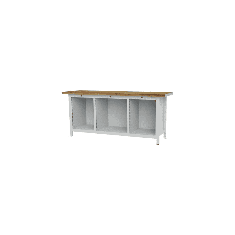 Bedrunka+Hirth établi avec 3 caissons vides, hauteur utile 600 mm, LxPxH 2000 x 600 x 859 mm