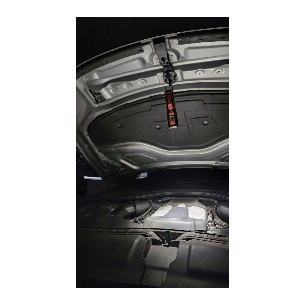 Steffen LED Akku-Arbeitsleuchte 6 W, 600 + 100 lm, 5700 K, 240° drehbar, IP65, schwarz/orange