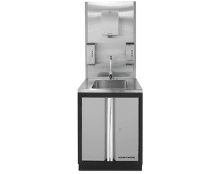 KRAFTWERK SANITORY Unterschrank mit Edelstahlspüle, BxTxH 680 x 615 x 1962 mm
