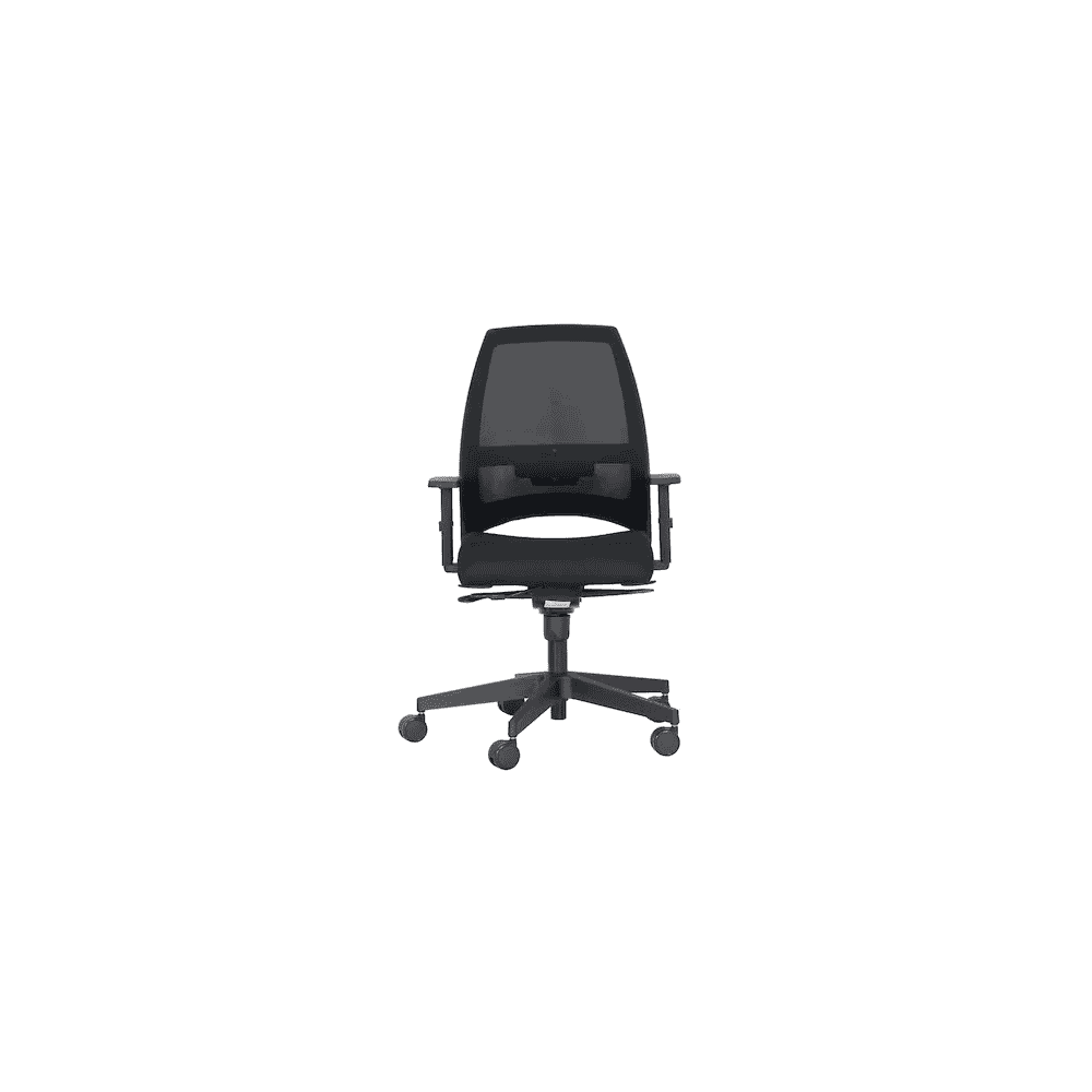 Chaise de bureau Nowy Styl Kenari Mesh avec dossier en résille, sans accoudoirs, noir
