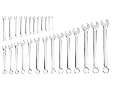 KRAFTWERK Gabelringschlüssel-Satz 5.5–32 mm, 26-teilig, voll verchromt, hochglanzpoliert