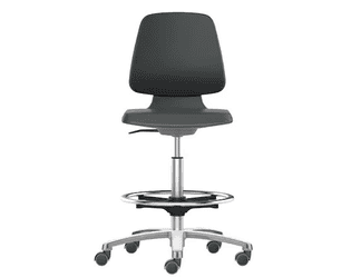 Hoher Drehstuhl Prosedia Labsit mit Rollen, Sitzhöhe 560-810 mm, schwarz
