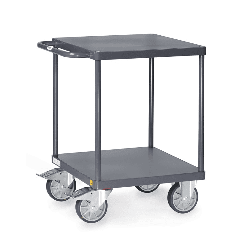 Fetra ESD-Tischwagen mit Stahlblech-Plattformen bis 600 kg mit 2 Böden, elektrisch leitfähige Ausführung