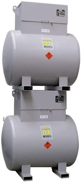 Station service diesel DT-Mobil couchée | capacité 980 - 3000 litres | autorisée pour le transport selon ADR