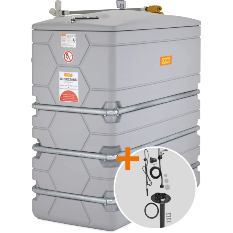 CEMO CUBE Heizöltank 2000 l mit Domdeckel, Outdoor mit Zulassung für die Schweiz