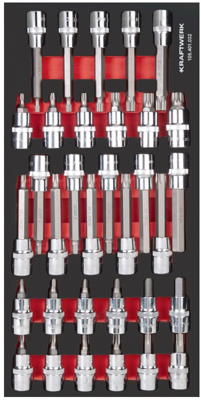 KRAFTWERK PRO LINE EVA Pfeifenkopfschlüssel -Einlage, 200 x 400 mm, 13-teilig