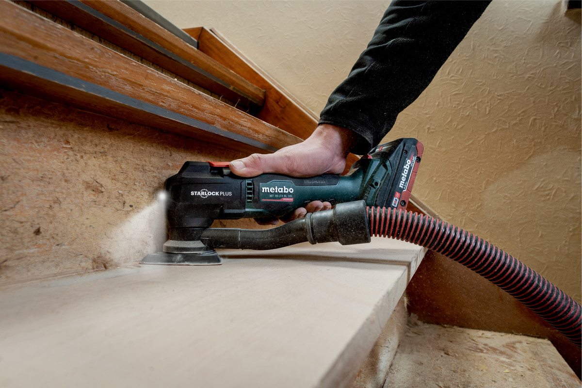 Metabo Akku-Multitool MT 18 LTX BL QSL, 18 V mit 2x LiHD Akkus (18 V / 4.0 Ah), Ladegerät ASC 55, metaBOX 145 L