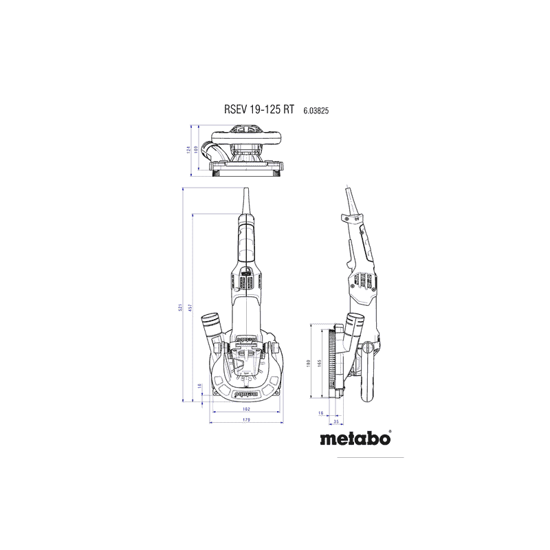 Metabo Ponceuse de rénovation RSEV 19-125 RT, 1900 watts, avec meule diamantée béton "professional" en coffret