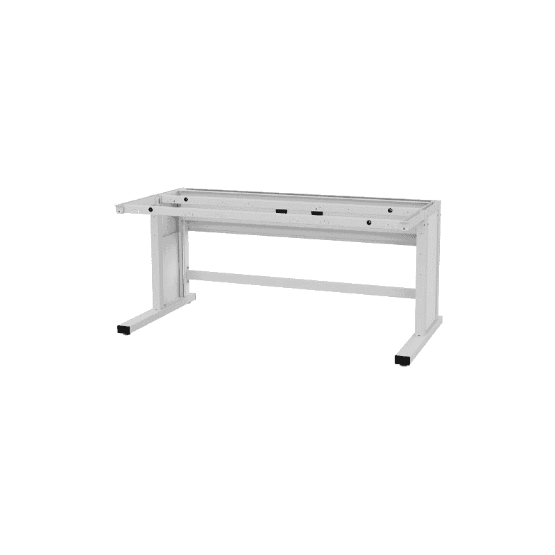 Bedrunka+Hirth ESD-Arbeitsplatz workergo C-Fuss, Grundgestell Tiefe 750 mm, höhenverstellbar mit Kurbelverstellung, 2 Breiten