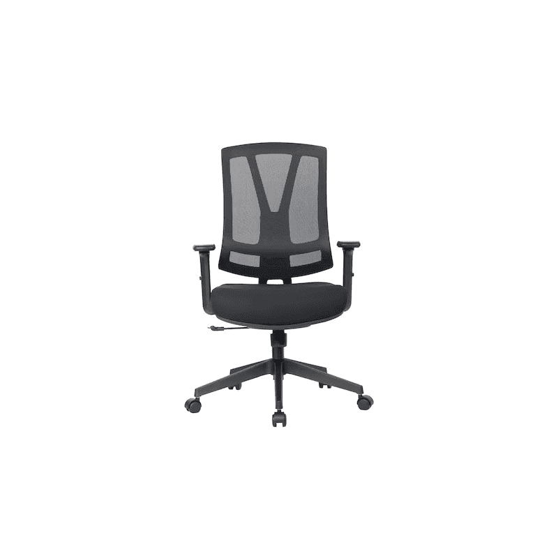 Chaise de bureau Orion I avec accoudoirs et dossier en maille, réglable en hauteur, noir