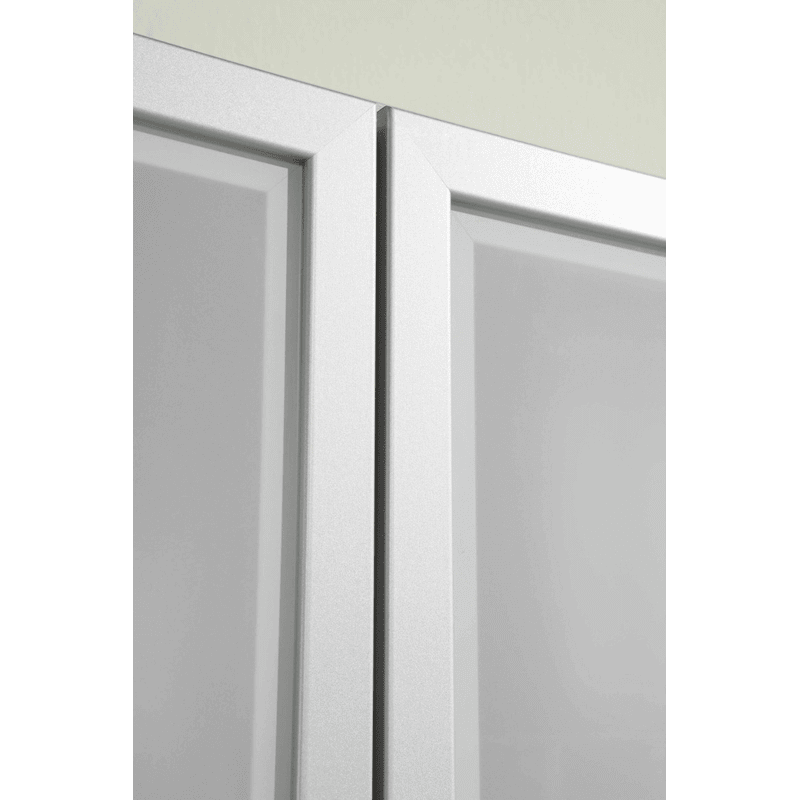 Aktenschrank Rhone mit Milchglastüren, 800 x 420 x 2004 mm, Rahmen silber, in diversen Farben
