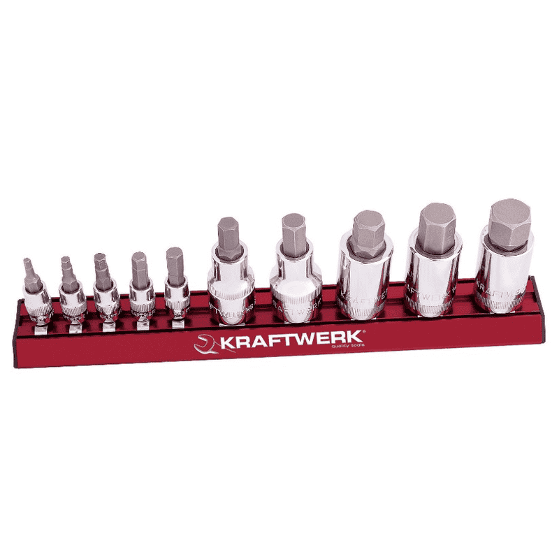 KRAFTWERK PRO LINE Inbusschlüssel-Bit-Stecknuss-Satz MAGALU, 1/4" und 1/2", 10-teilig
