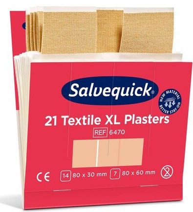 Pansements textiles extra-larges, Cederroth 6470, recharge, paquet de 6 x 21 pièces