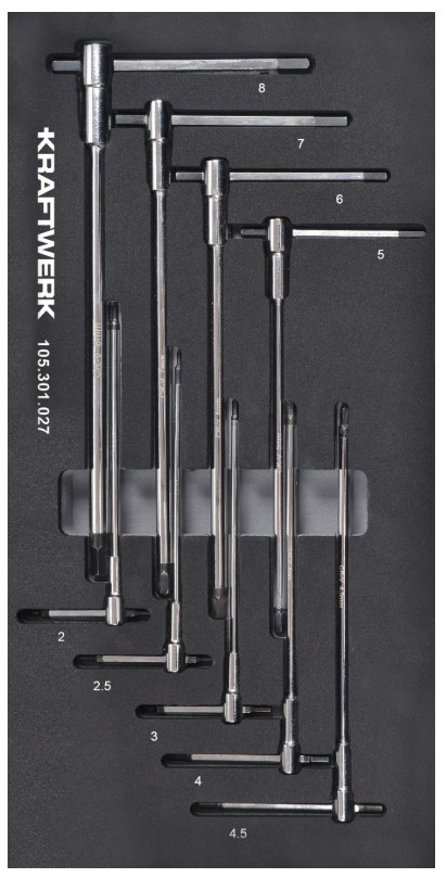 KRAFTWERK BASIC LINE EVA Innensechskant T-Griff-Einlage, 200 x 400 mm, 9-teilig