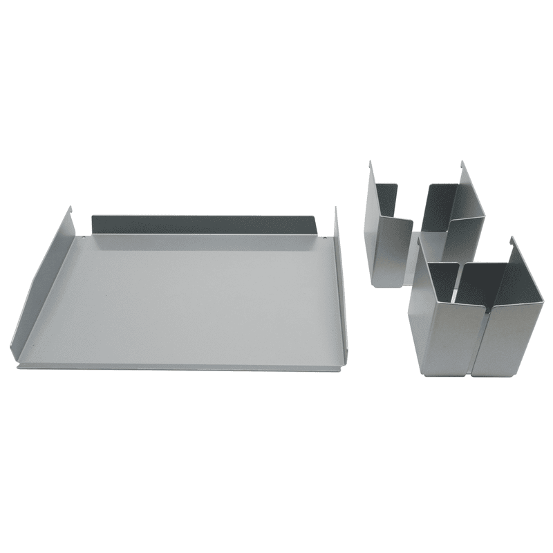 Organisation-Utensilien-Set für Schreibtische, silber