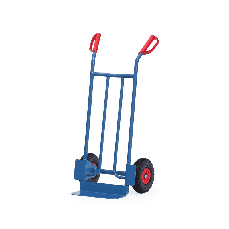 Diable en tube d'acier, hauteur 1150 mm, pelle standard