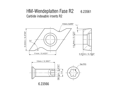 Metabo Plaquettes amovibles en carbure R2, 10 pièces