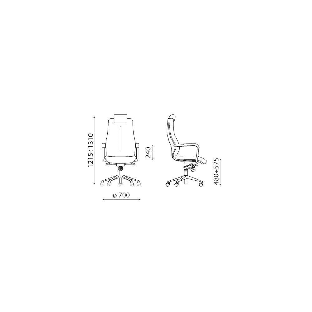 Bürostuhl Monaco, Managementsessel, höhenverstellbar, schwarz