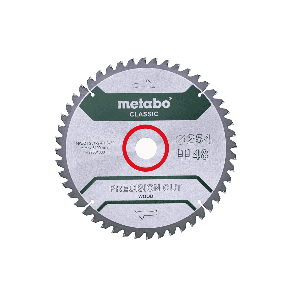 Metabo Kreissägeblatt "Precision Cut Wood - Classic" 254 x 30 mm, Z48, WZ, 5° negativ