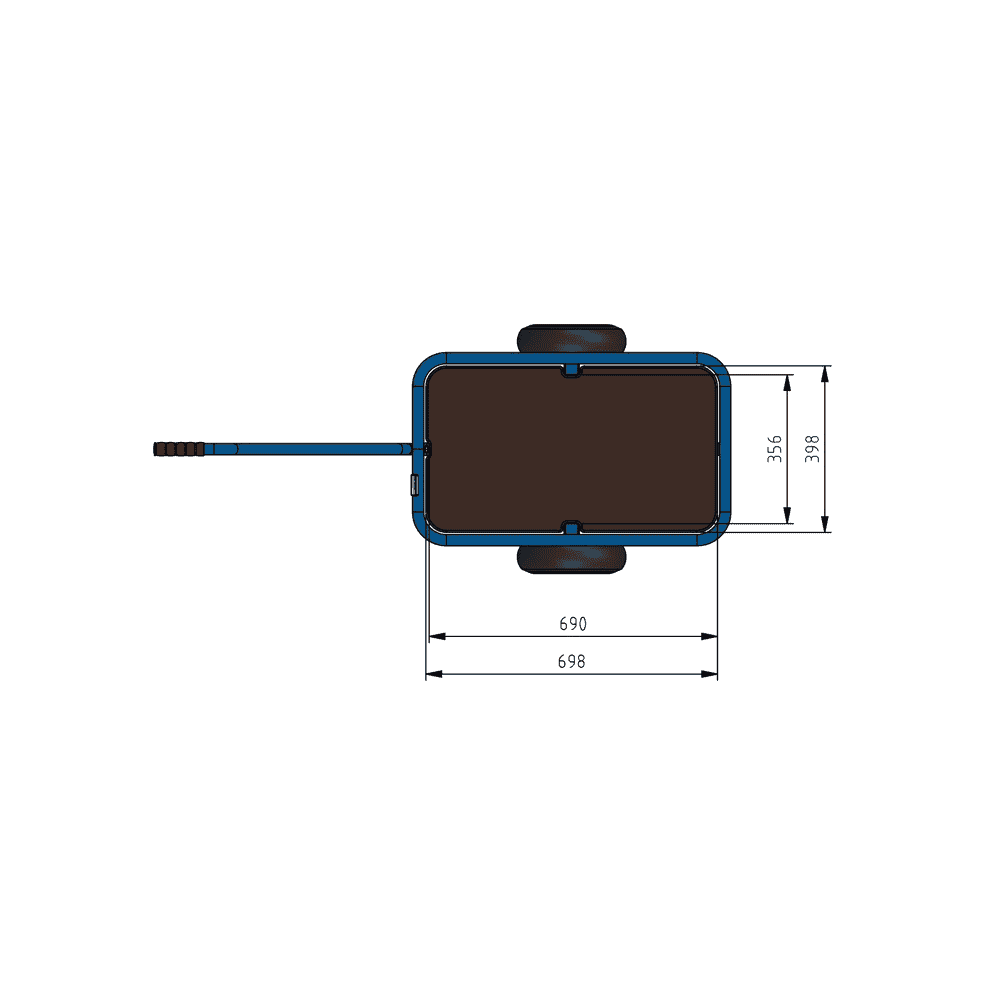 Fetra Handwagen mit wasserfestem Boden, pulverbeschichtet blau RAL 5007