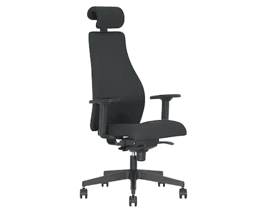 Chaise de bureau Novy Styl Carl HR avec dispositif anti-basculement, assise 100 % polyester, noir