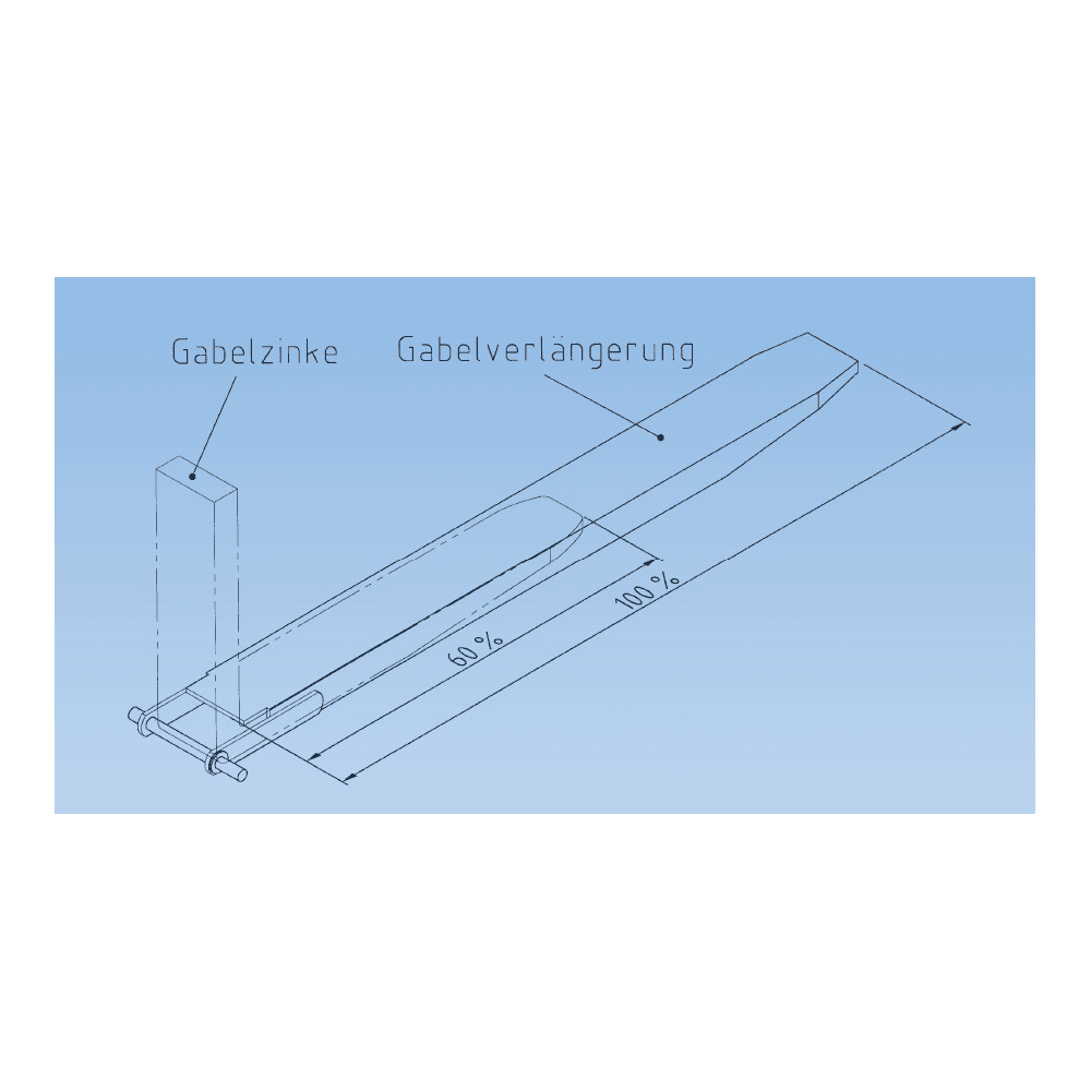 Gabelverlängerungen schwarz, offene Ausführung