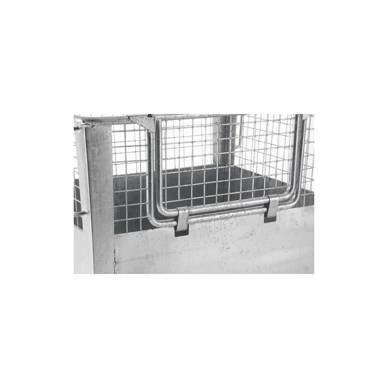 Conteneur grillagé-chariot, pour la collecte de déchets, 1270 x 1000 x 1230 mm, 1400 litres