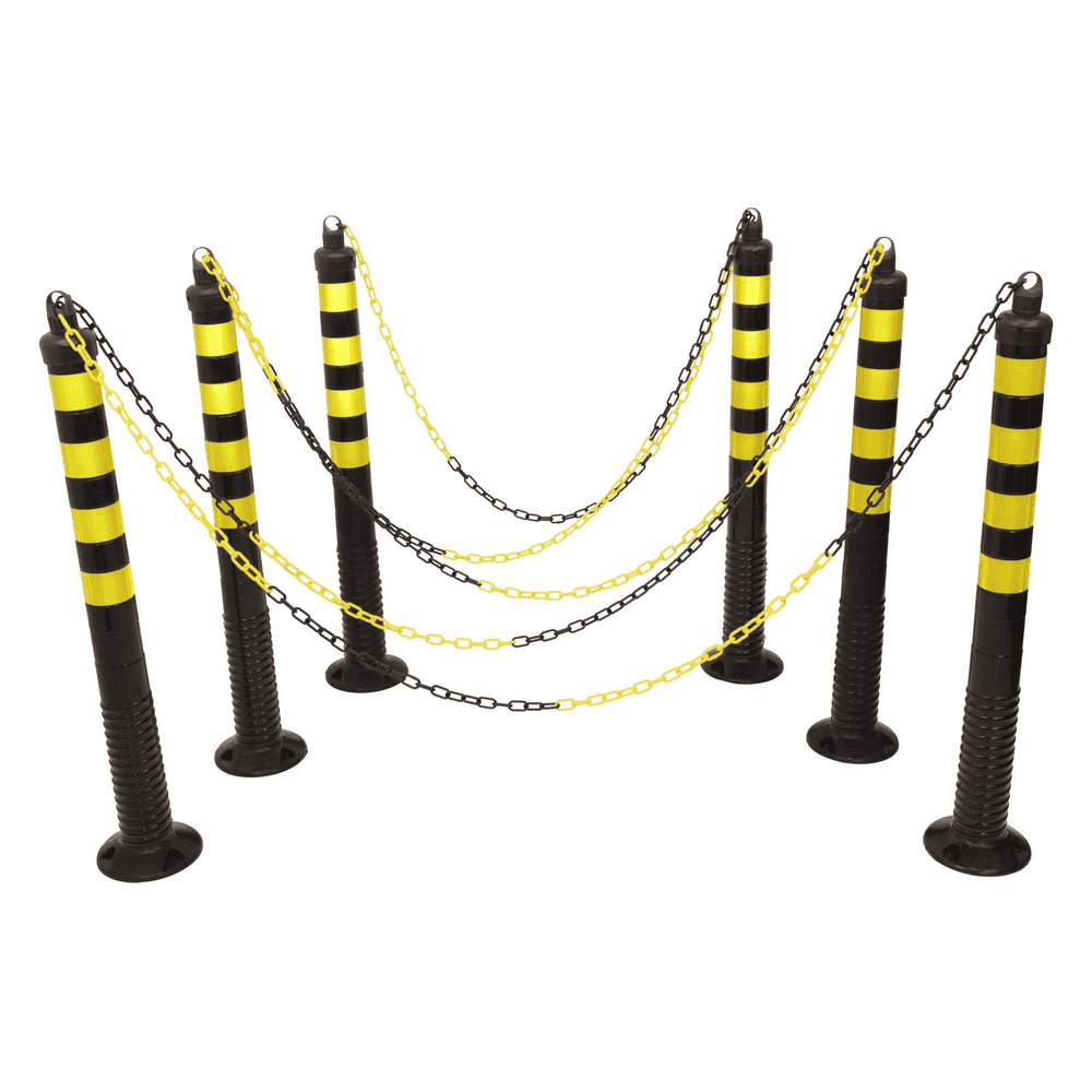 Flexible Absperrpfosten Set mit Kette, in 2 Grössen