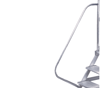 Main courante sur la montée pour échelle à plate-forme Schulte en aluminium, accessible d'un seul côté
