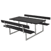 PLUS Basic Ensemble de mobilier de jardin RePlast, noir, disponible en plusieurs modèles