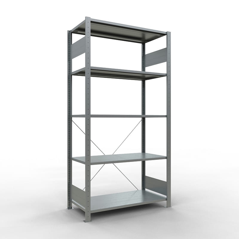 Schulte Fachbodenregal, modulares Stecksystem, einseitig nutzbar, verzinkt