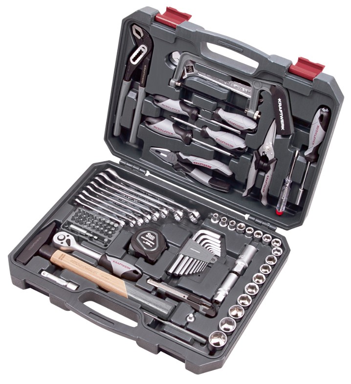 KRAFTWERK BASIC LINE Werkzeugkoffer, Steckschlüssel-Satz 3/8", inkl. Werkzeug, 90-teilig