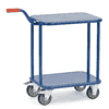 Fetra Plattformwagen mit Griff, blau, mit Holzplattform oder Stahlblech, 860 x 450 x 875 mm