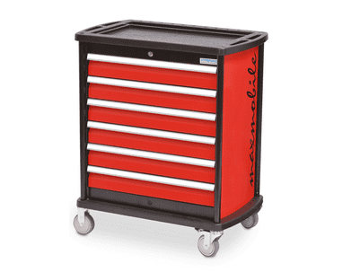Bedrunka+Hirth Servante d'atelier mobile maxmobile 1, R 24-12, RAL 3020 avec 6 tiroirs de 100 mm