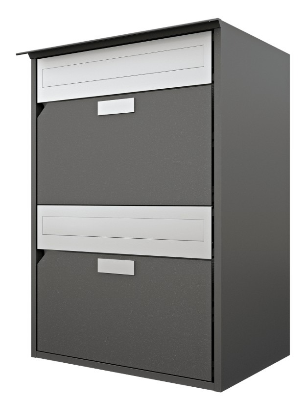 Huber Boîte aux lettres en aluminium à façade plate « Alu 400 », disponible en plusieurs versions