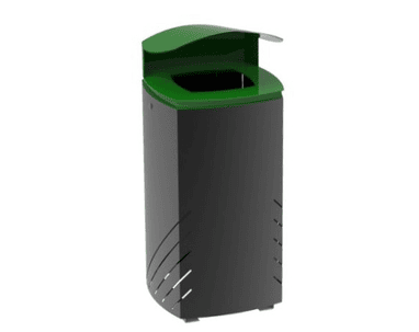 Poubelle MIELEK M en acier, 80 litres, couvercle rabattable verrouillable, L × P × H 410 × 410 × 920 mm