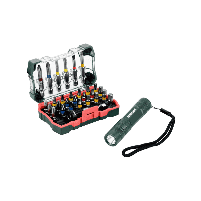 Metabo Bit-Box Promotion, 29-teilig und Mini-Taschenlampe